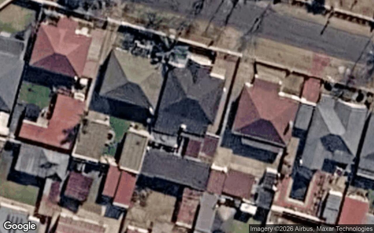 Satellite view of a row of hip-roofed houses in Benoni